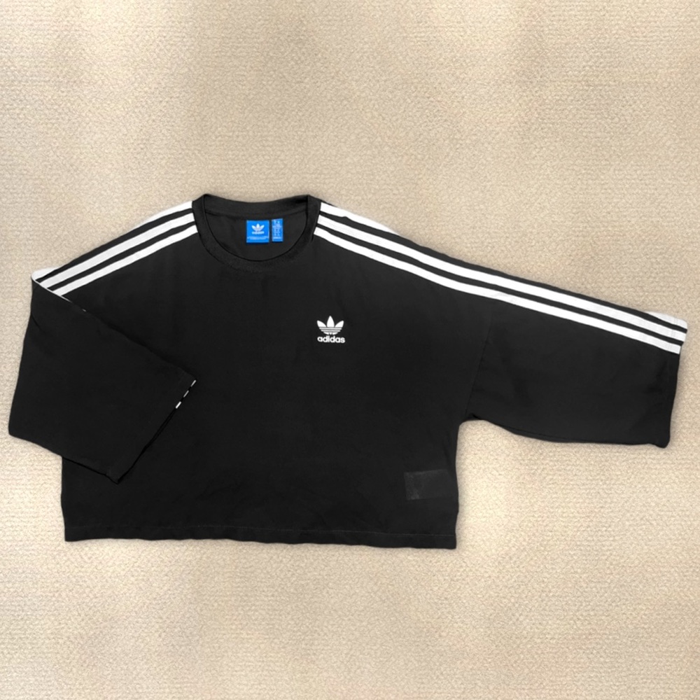 Adidas 3/4 Sleeve Chiffon Tee in black sz M